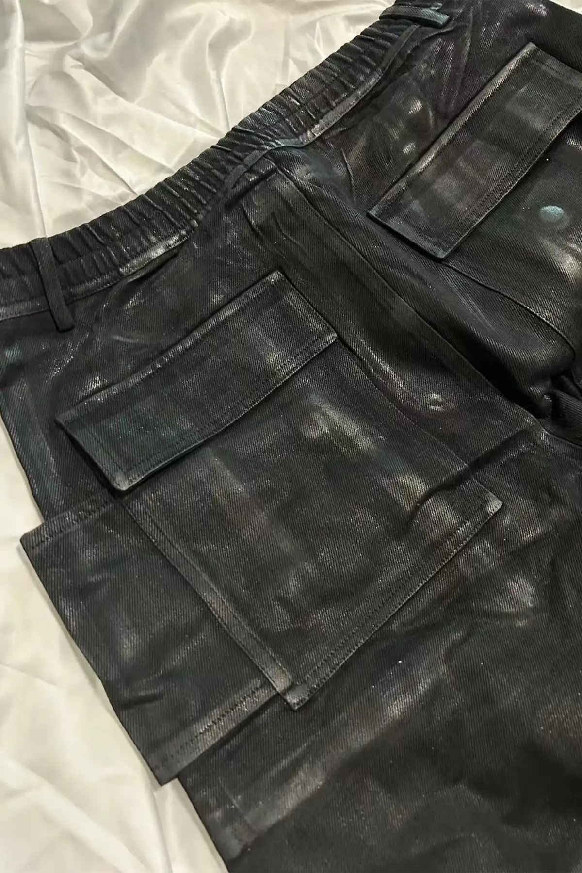 Disark│Hand-Waxed Wide-Leg Denim Trousers