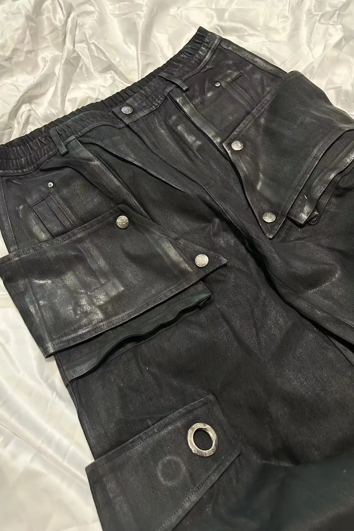 Disark│Hand-Waxed Wide-Leg Denim Trousers