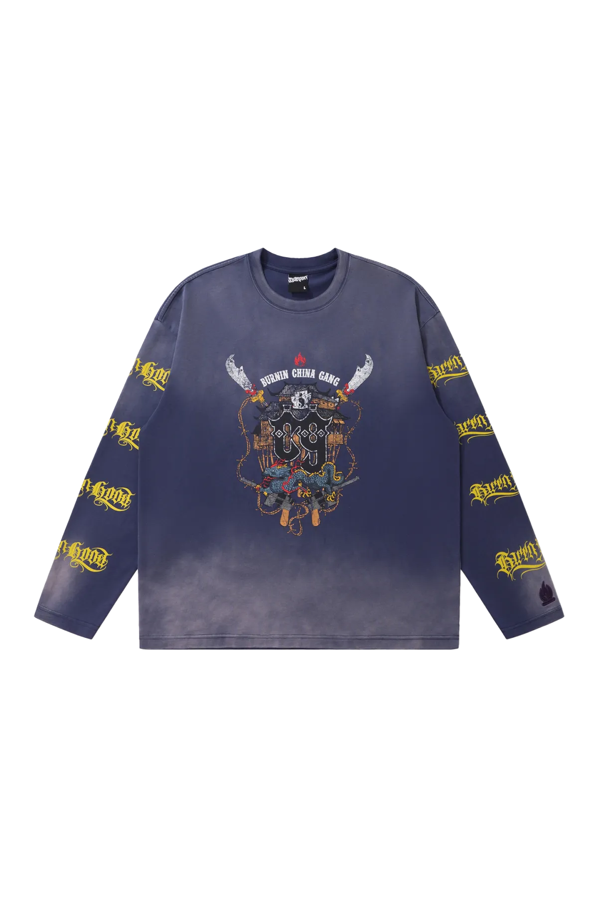 BURNIN Dyeing Distressed Community Culture Sweatshirt