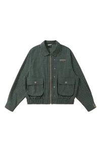 BURNIN Plaid Fake Two-piece Community Culture Jacket