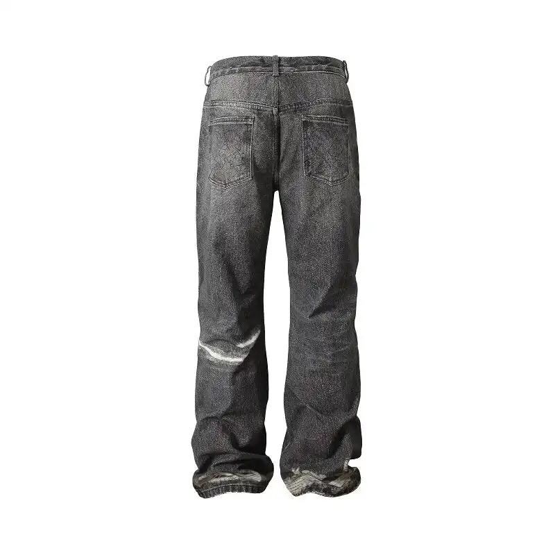 YADcrew | Pearl Embroidered Puzzle Jeans