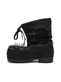 Fourth3ex丨Rivet Waxed Destroyed Denim Boots