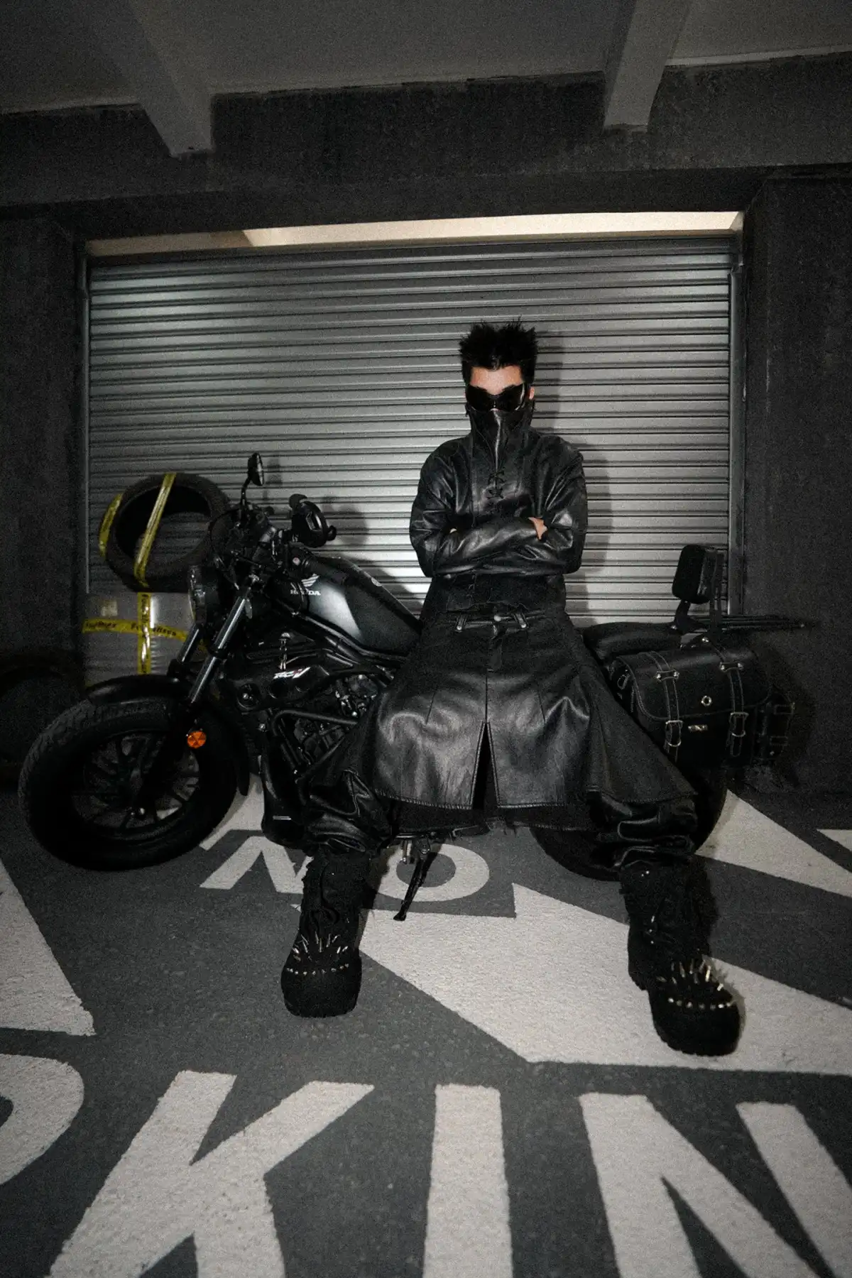 Fourth3ex丨Scimitar Pleated Detachable Leather Pants
