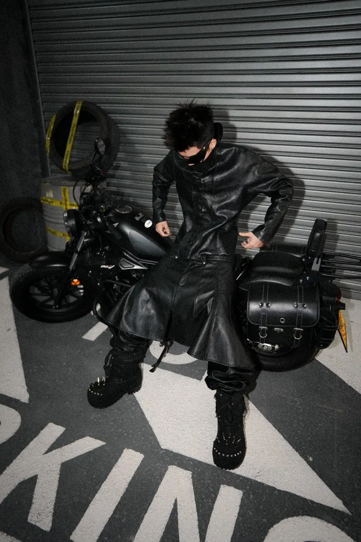 Fourth3ex丨Scimitar Pleated Detachable Leather Pants