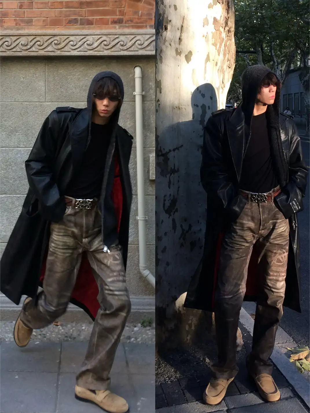 REGEN ZONE | Waxed Faux Leather Jeans