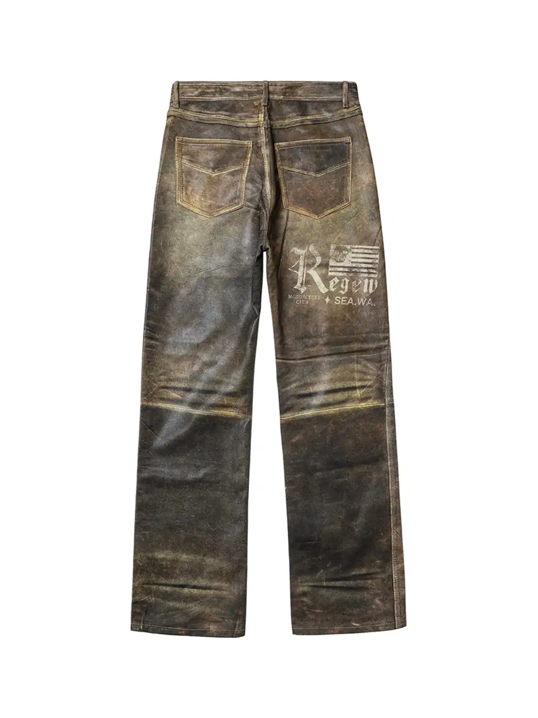 REGEN ZONE | Waxed Faux Leather Jeans