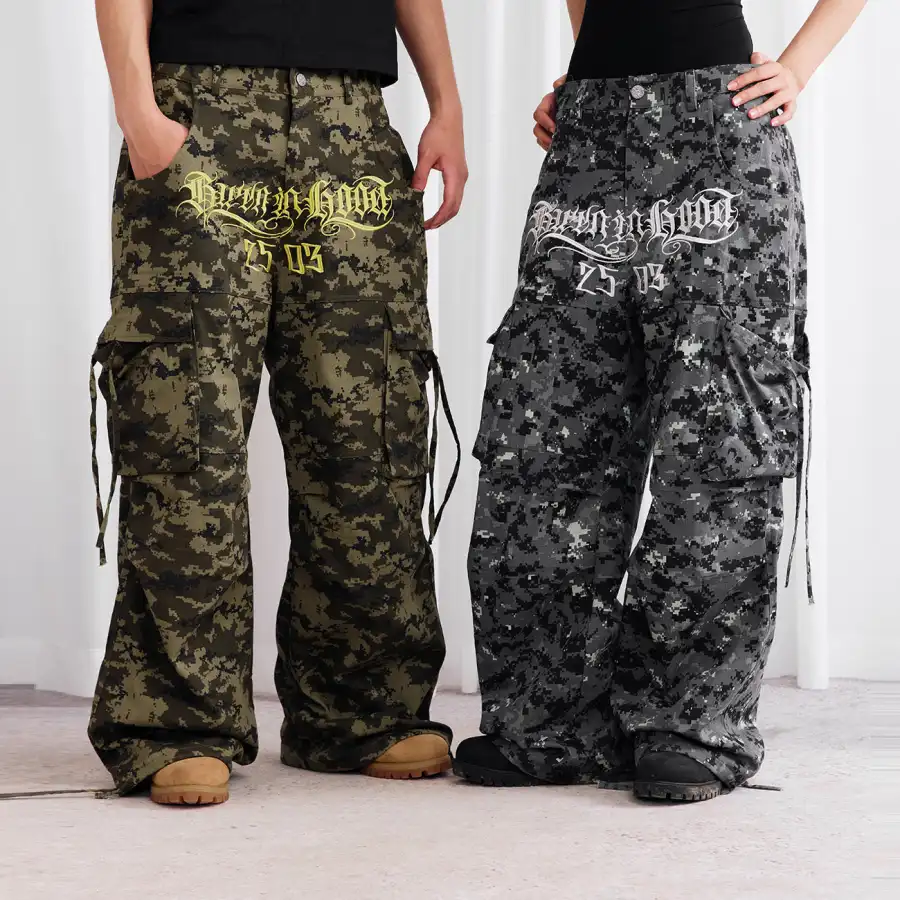 Burnin* "2503" Digital Camouflage Wide-Leg Pants - 2