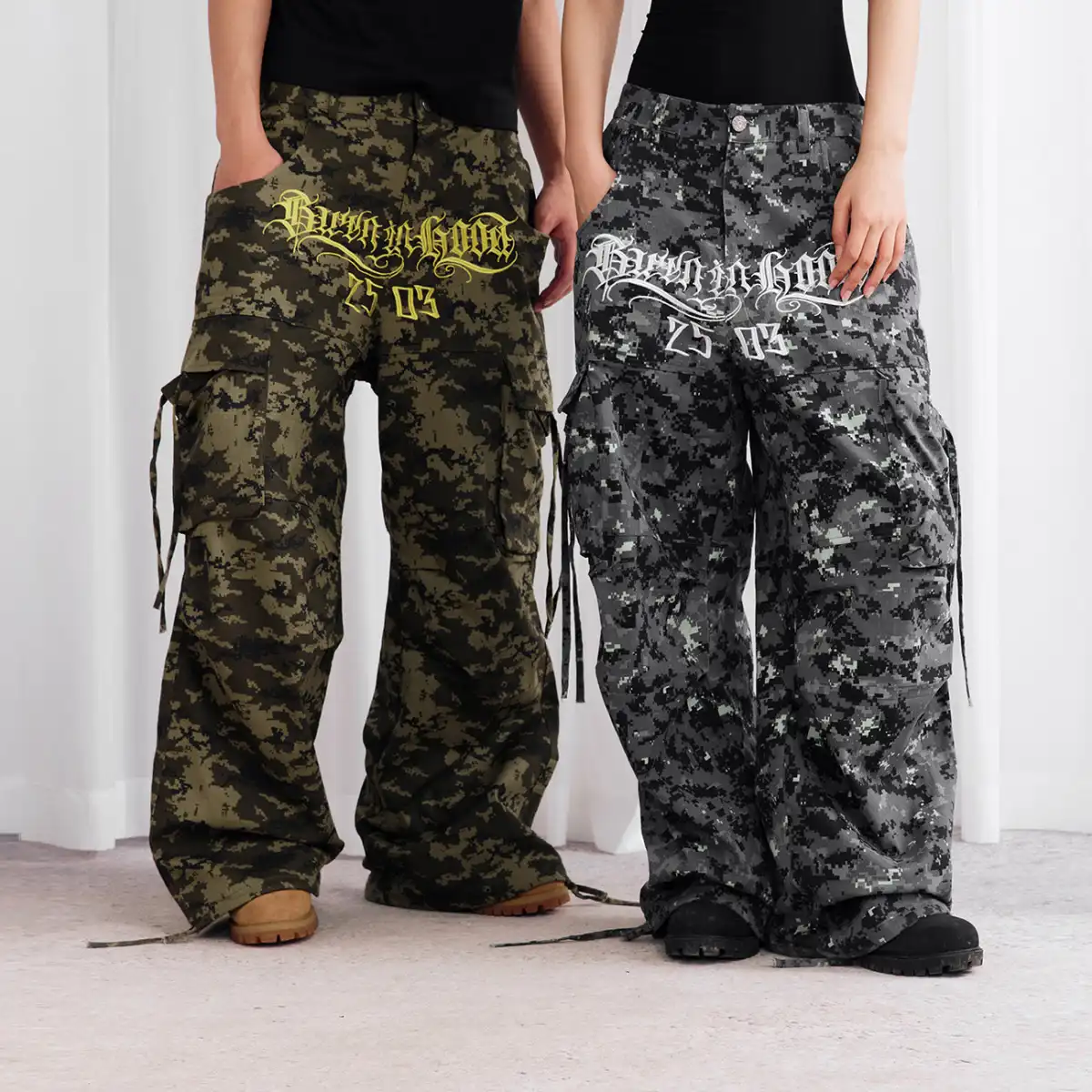 Burnin* "2503" Digital Camouflage Wide-Leg Pants