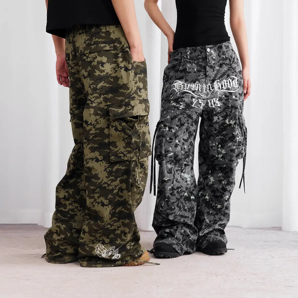Burnin* "2503" Digital Camouflage Wide-Leg Pants