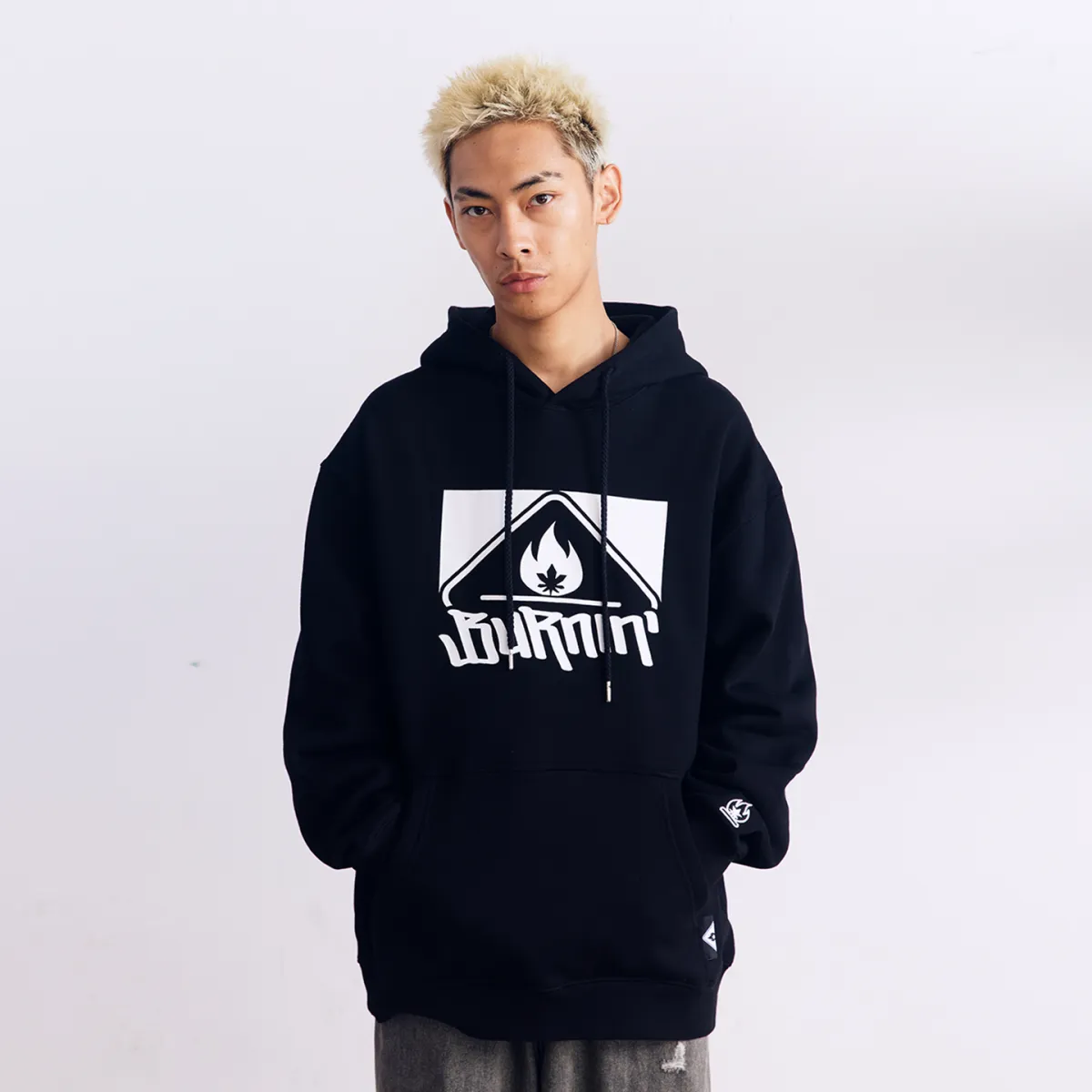 BURNIN* Square LOGO New Style Hoodie