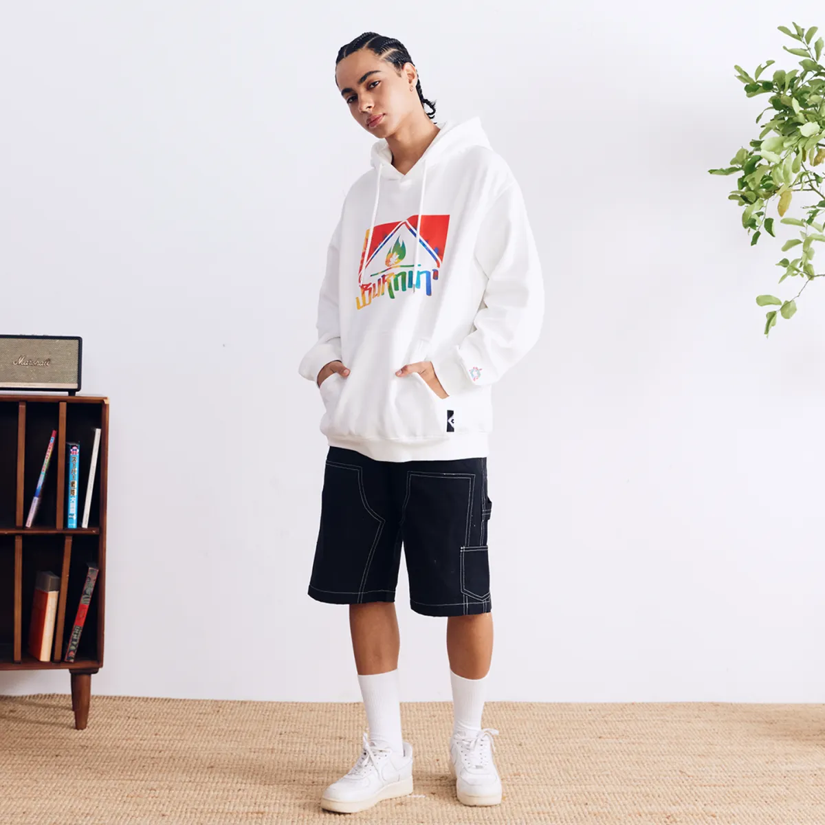 BURNIN* Square LOGO New Style Hoodie