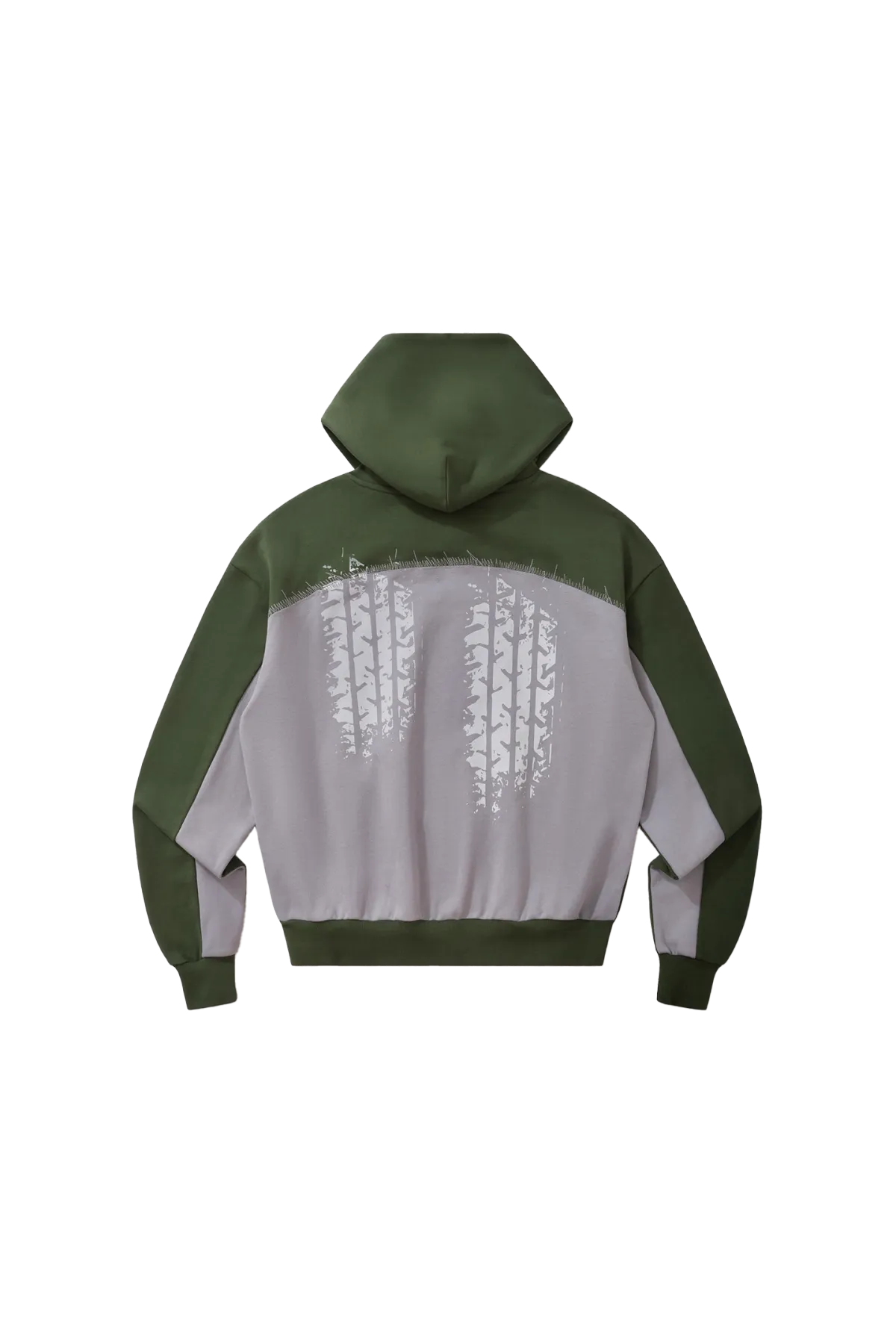 BURNIN*Phantom Logo Contrast Tire Print Hoodie