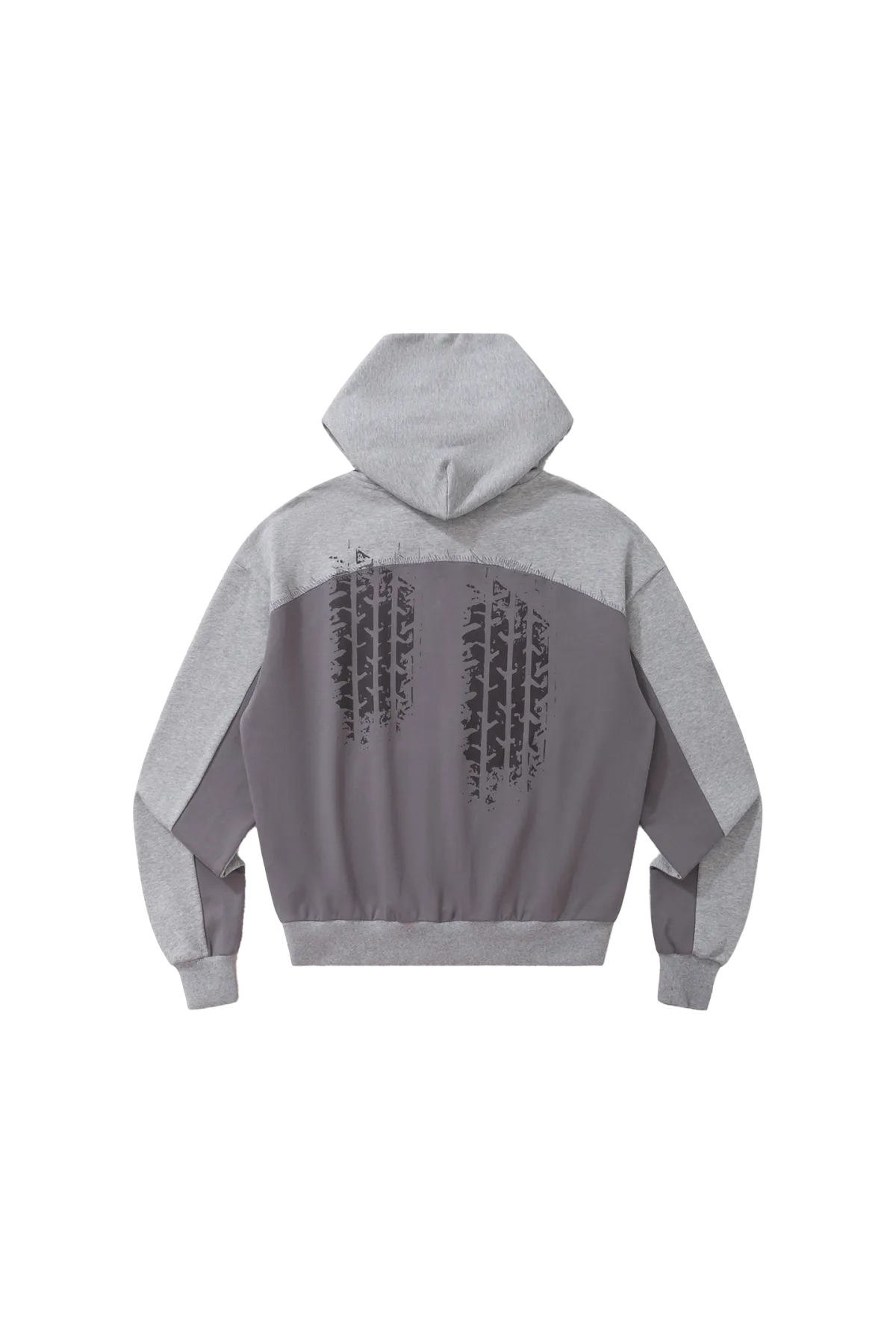BURNIN*Phantom Logo Contrast Tire Print Hoodie