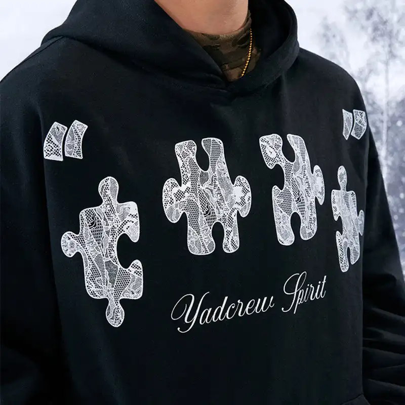 YADcrew | Puzzle Lace Print Hoodie