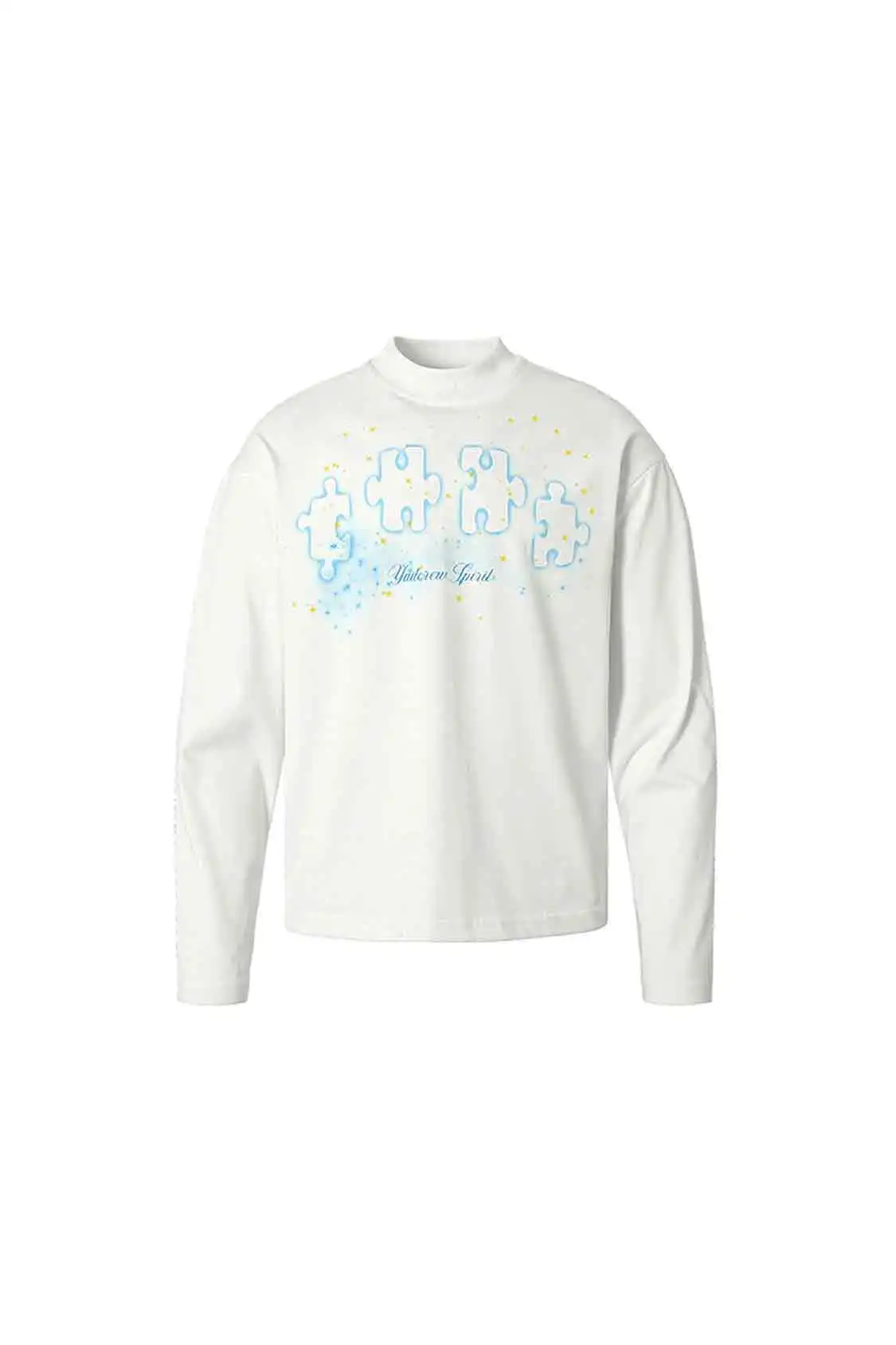 YADcrew丨Stardust Digital Printed Puzzle Long Sleeve T-Shirt