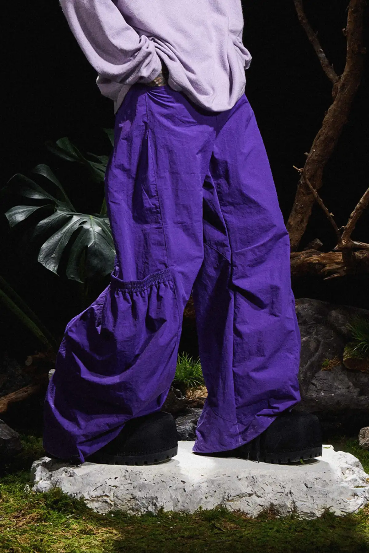 RELABEL丨Pleated Ring Nylon Pants
