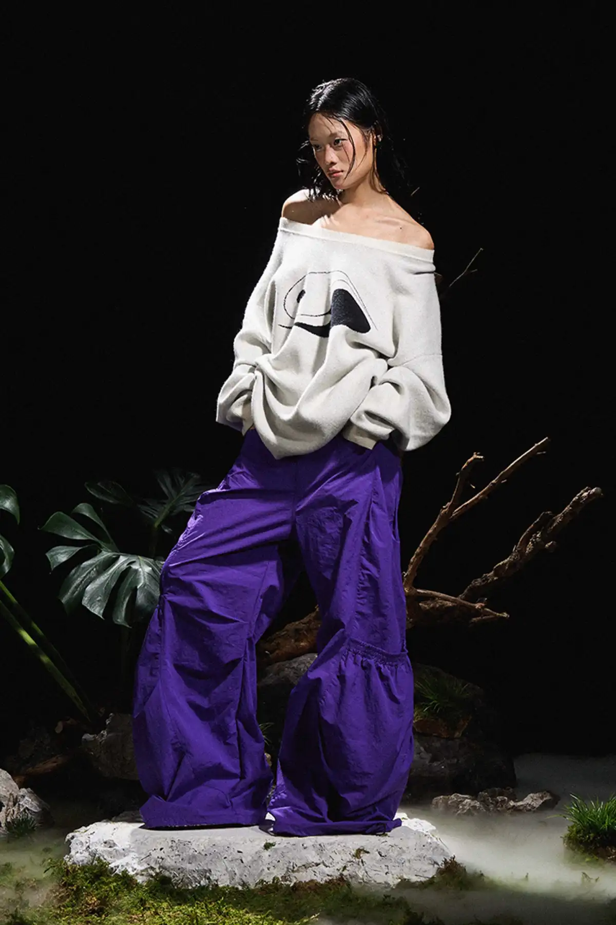 RELABEL丨Pleated Ring Nylon Pants