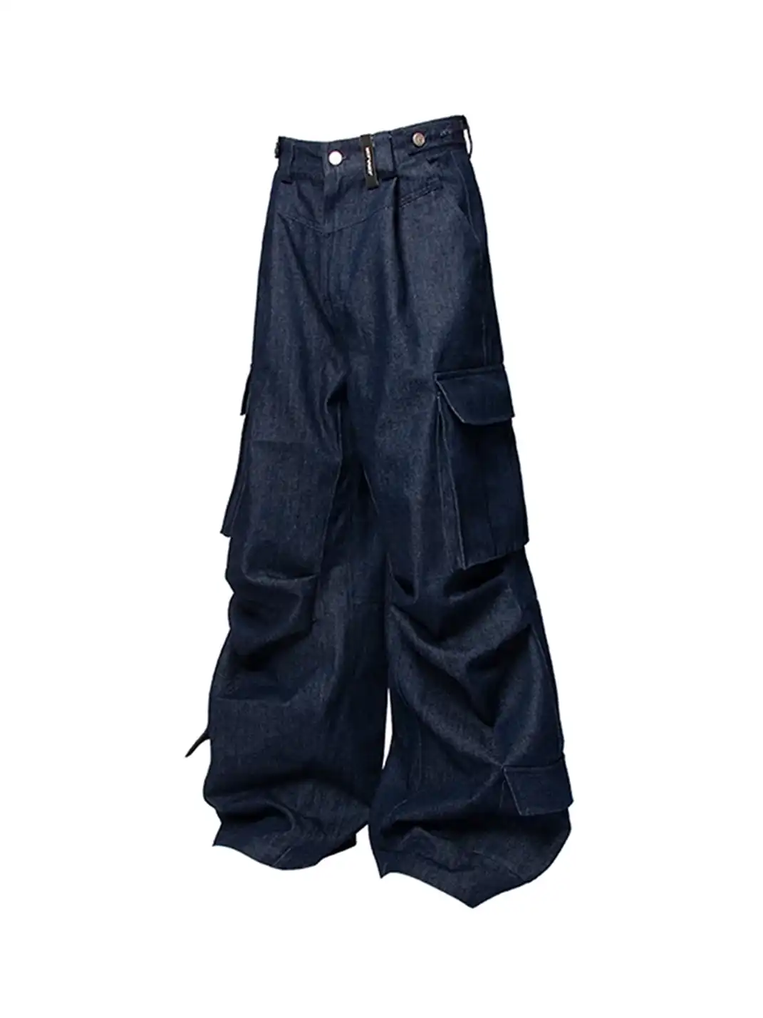 RELABEL丨Washed Silhouette Pleated Ribbon Jeans
