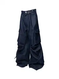 RELABEL丨Washed Silhouette Pleated Ribbon Jeans