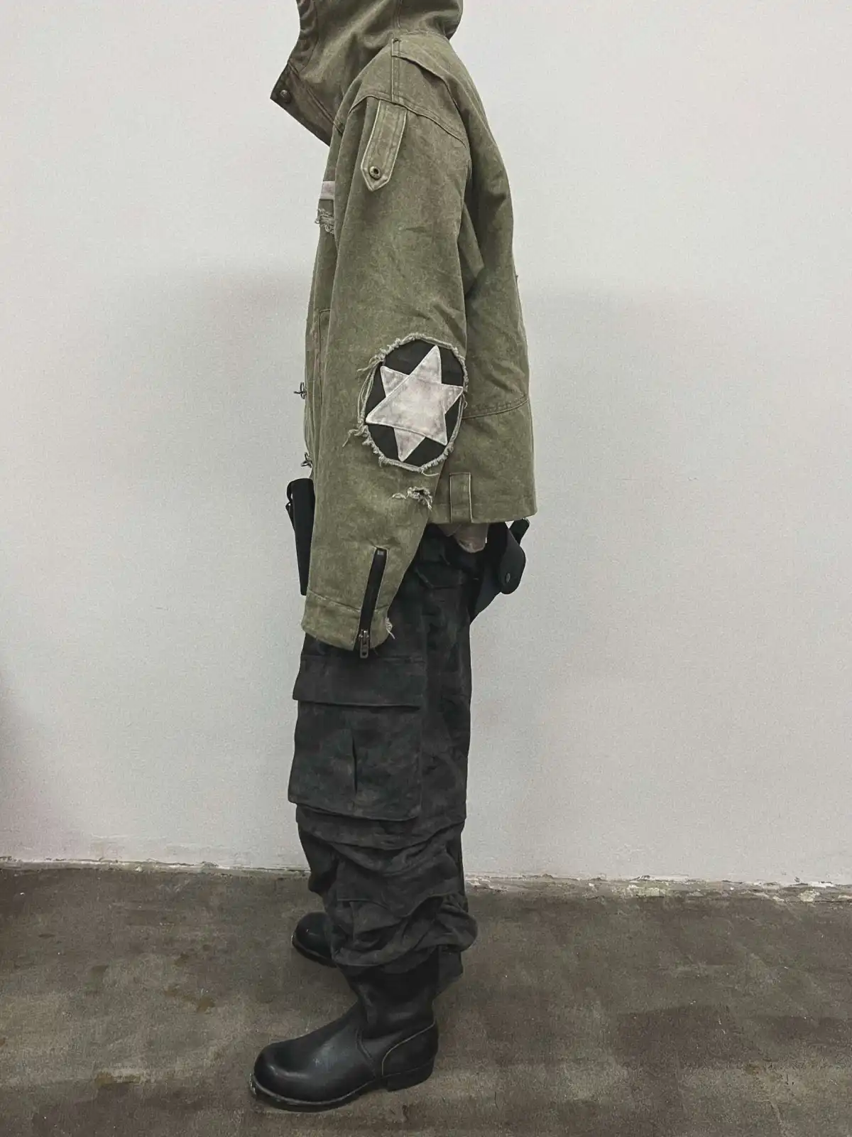 Washed and Distressed Vintage Workwear Jacket