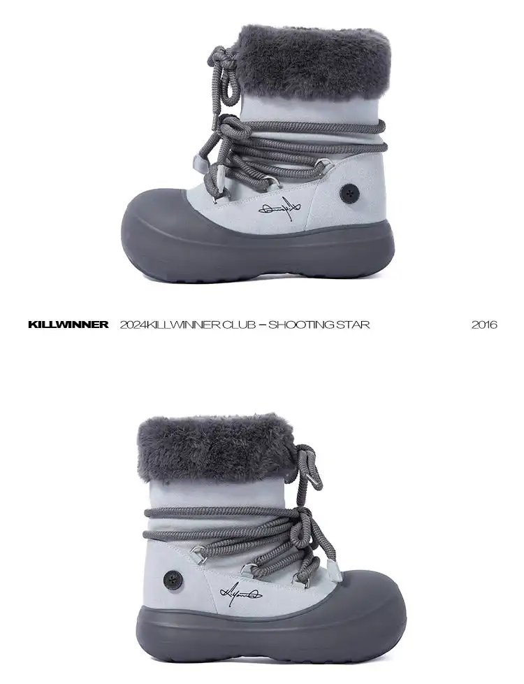 KILLWINNER丨Short Fur Long Tube Snow Boots