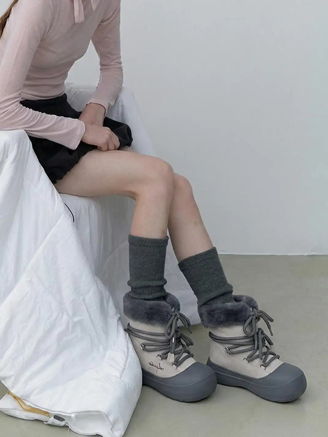 KILLWINNER丨Short Fur Long Tube Snow Boots