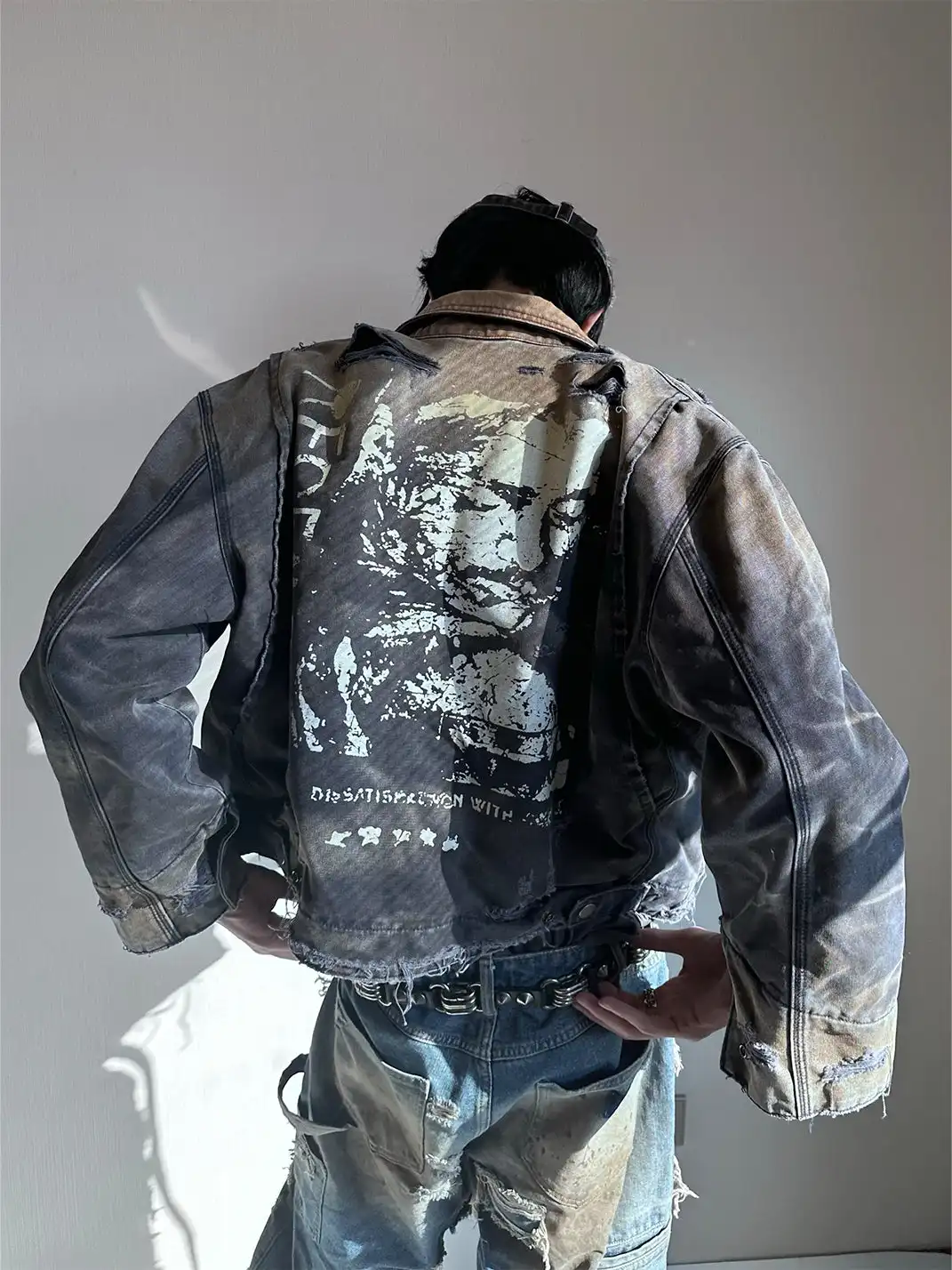 REGEN ZONE | Faded Washed Canvas Print Jacket