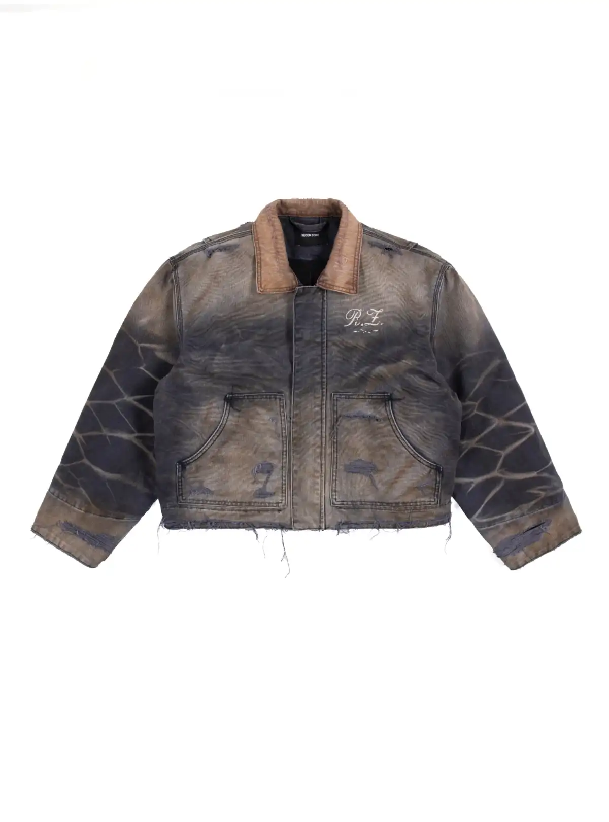 REGEN ZONE | Faded Washed Canvas Print Jacket