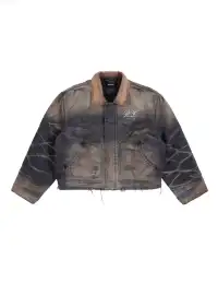 REGEN ZONE | Faded Washed Canvas Print Jacket