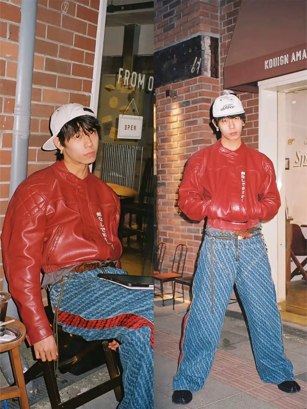 REGEN ZONE | Wine-red Leather Motorcycle Jacket