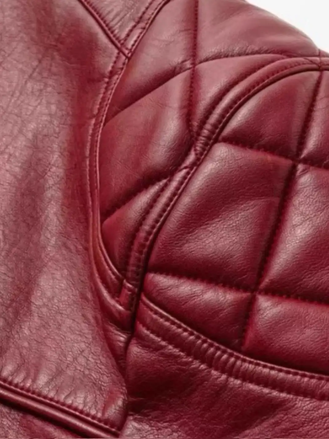 REGEN ZONE | Wine-red Leather Motorcycle Jacket