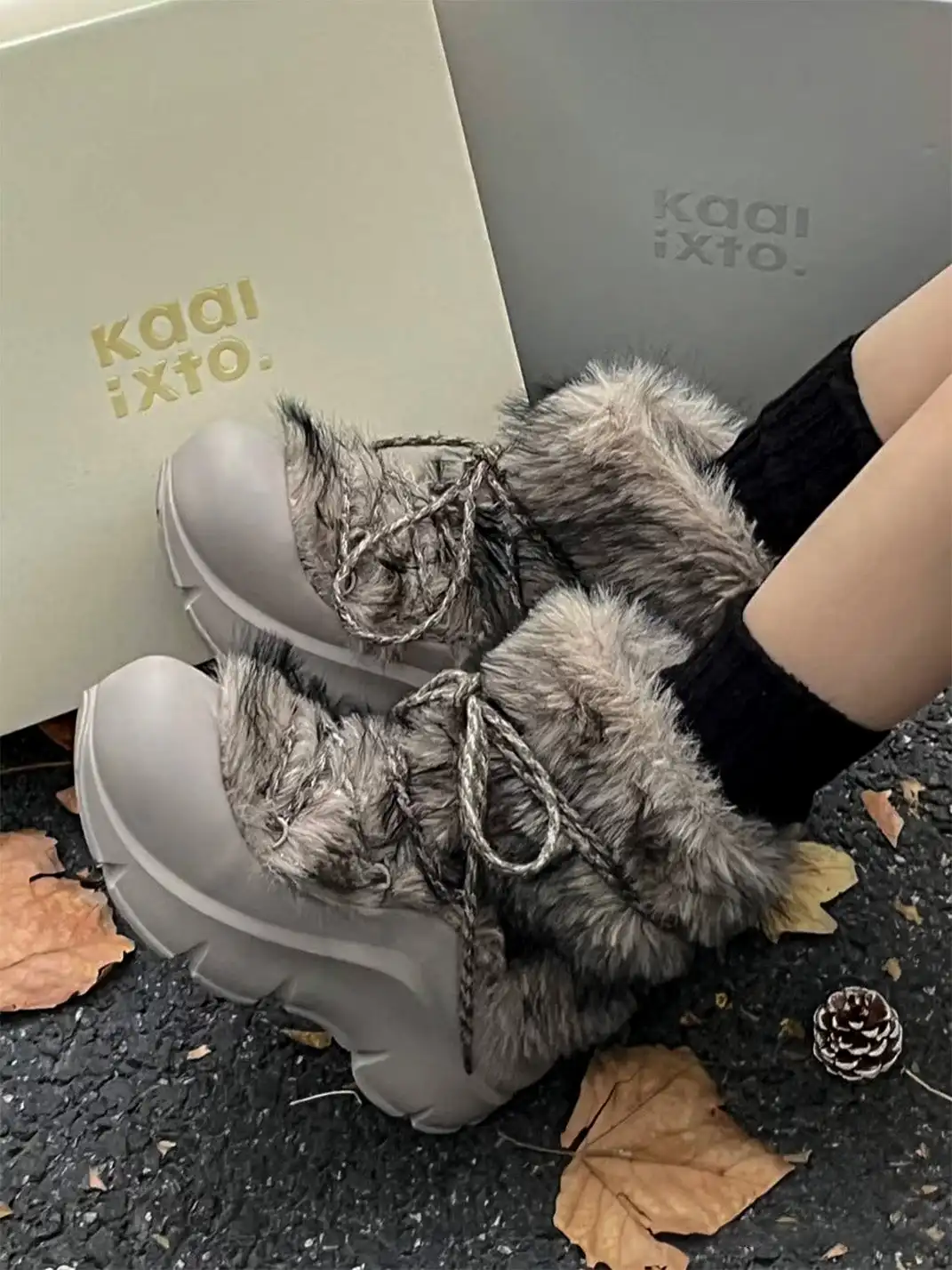 KAALIXTO丨Fur-Lined Snow Boots