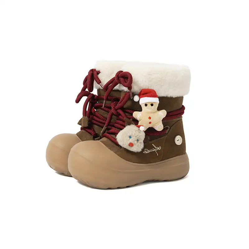 KILLWINNER丨Short Fur Long Tube Snow Boots Christmas Edition