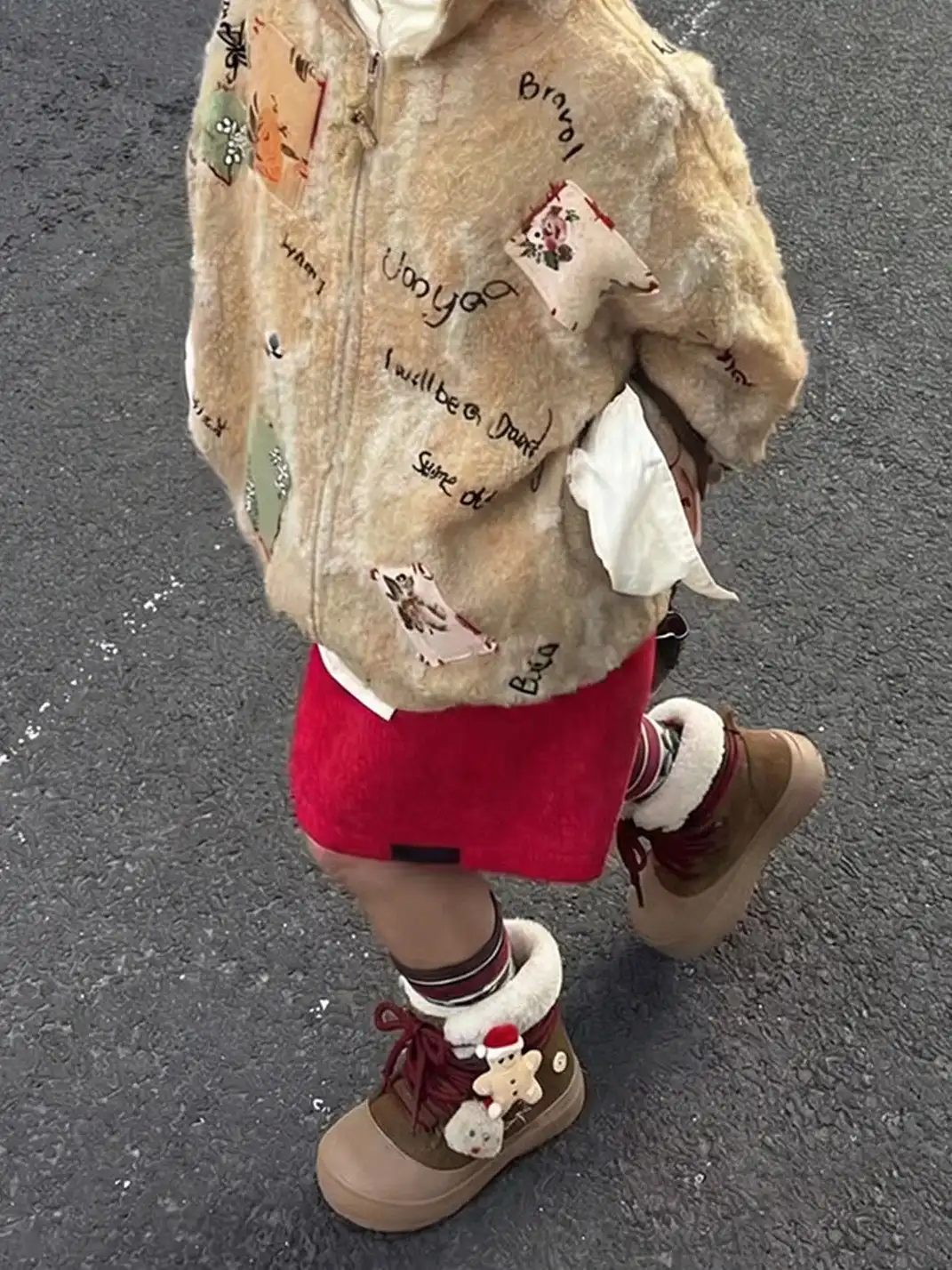 KILLWINNER丨Short Fur Long Tube Snow Boots Christmas Edition