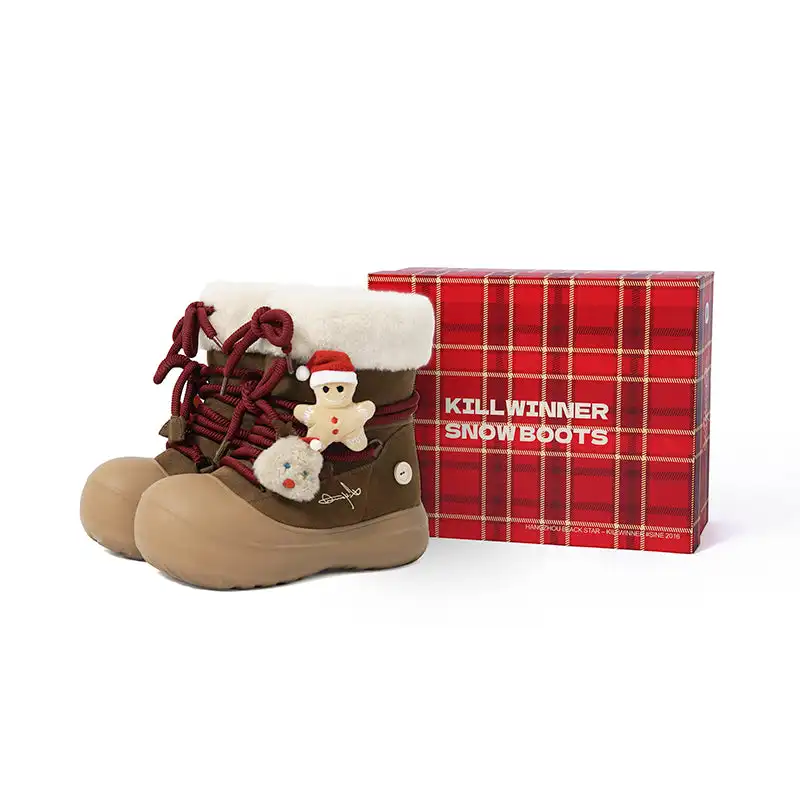 KILLWINNER丨Short Fur Long Tube Snow Boots Christmas Edition