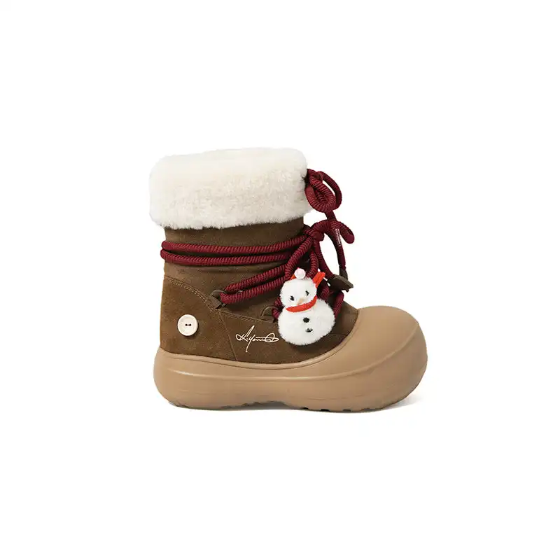 KILLWINNER丨Short Fur Long Tube Snow Boots Christmas Edition