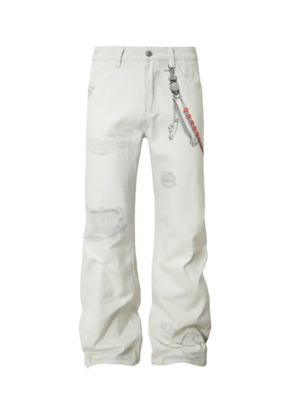 YADcrew丨Chain Embossed Printed Jeans American Street