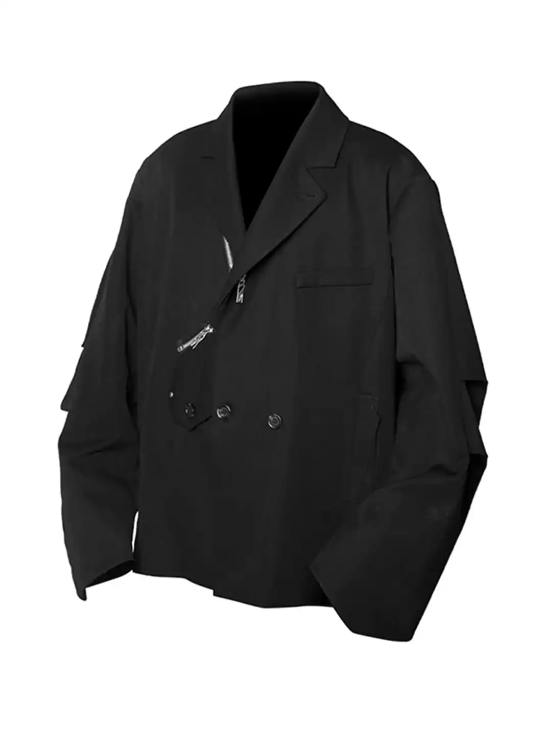 RELABEL丨Three-Dimensional Reconstruction (Reshape) Curved Foldable Collar Detachable Oversized Double-Placket Blazer