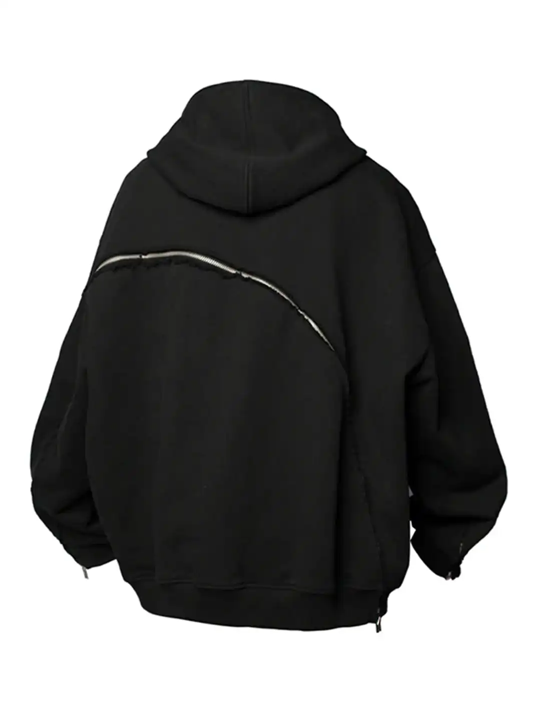RELABEL丨Triple Zipper Detachable Crop Patchwork Multi-Wear Zip Sweatshirt