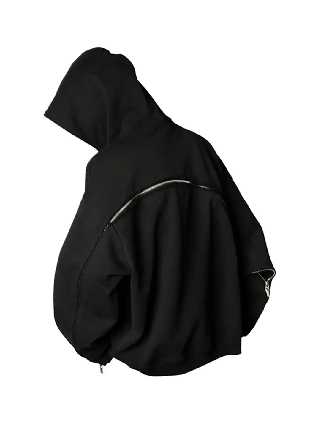 RELABEL丨Triple Zipper Detachable Crop Patchwork Multi-Wear Zip Sweatshirt