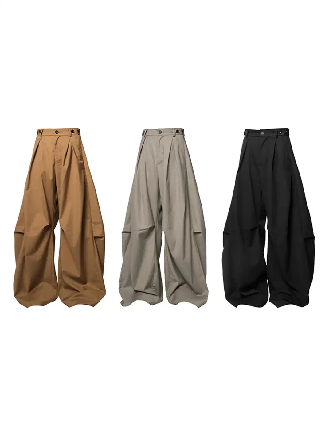 RELABEL丨Pleated And Draped Loose-Fitting Scimitar Suit Pants