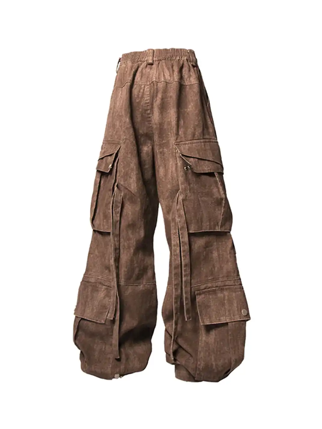 RELABEL丨Washed Multi-Pocket Gunmetal Pants