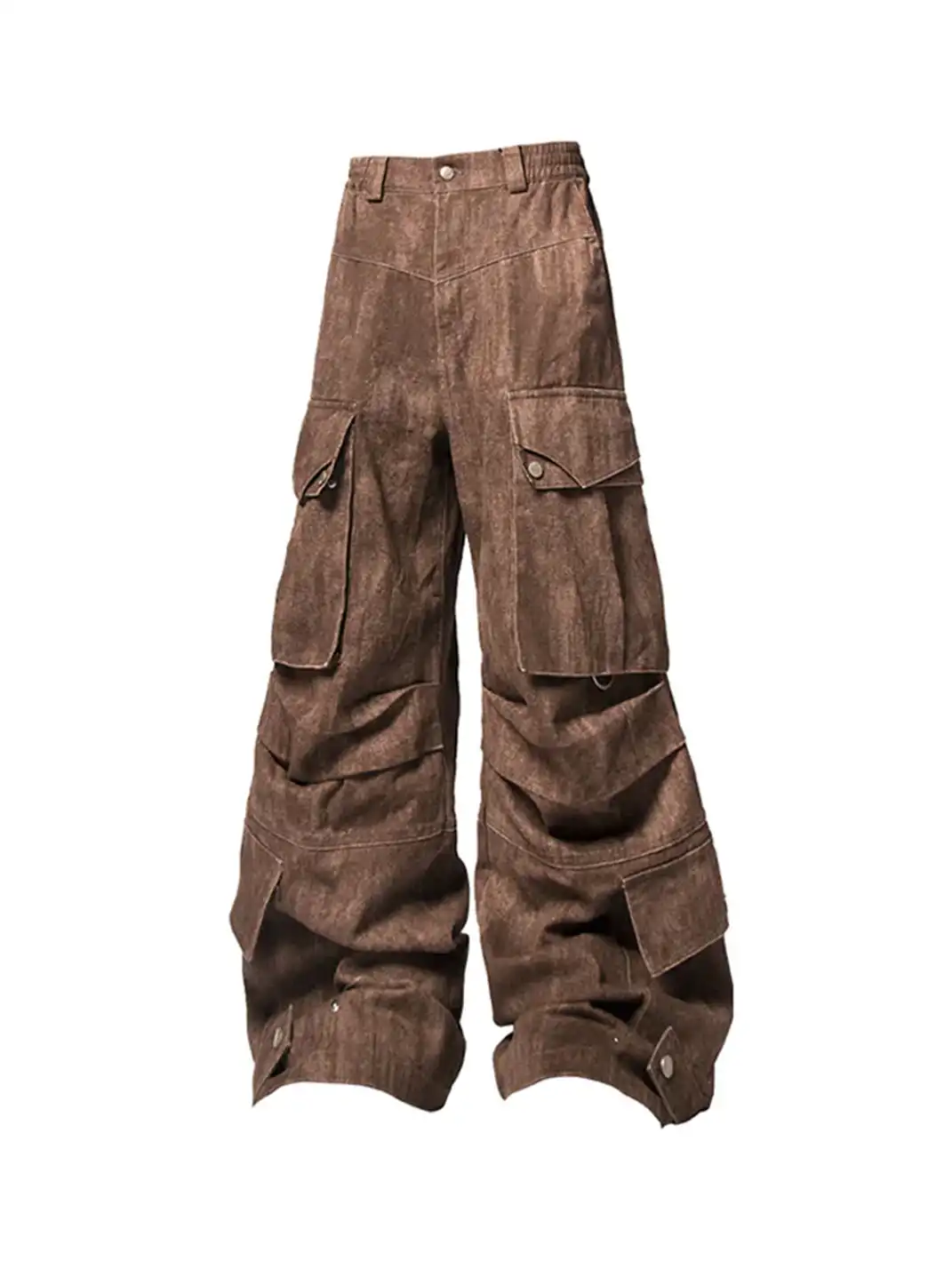 RELABEL丨Washed Multi-Pocket Gunmetal Pants
