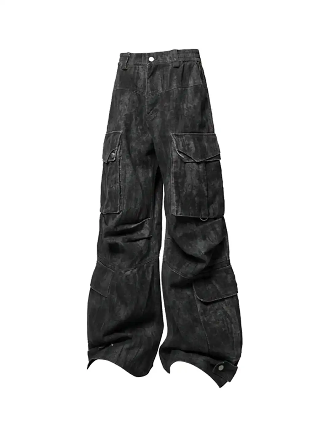 RELABEL丨Washed Multi-Pocket Gunmetal Pants