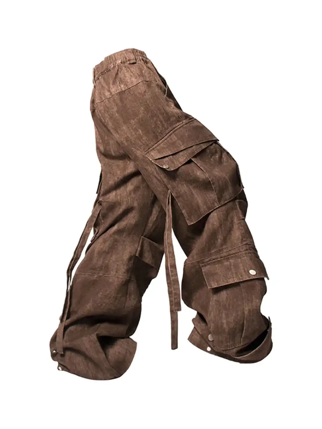 RELABEL丨Washed Multi-Pocket Gunmetal Pants