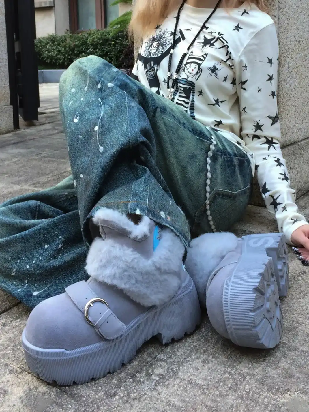 SMILEY丨Short Snow Boots-Gray