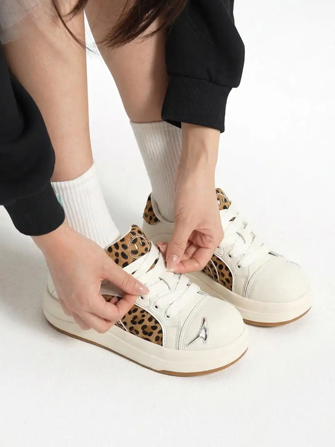 SMILEY丨Leopard Print Patchwork Series-White