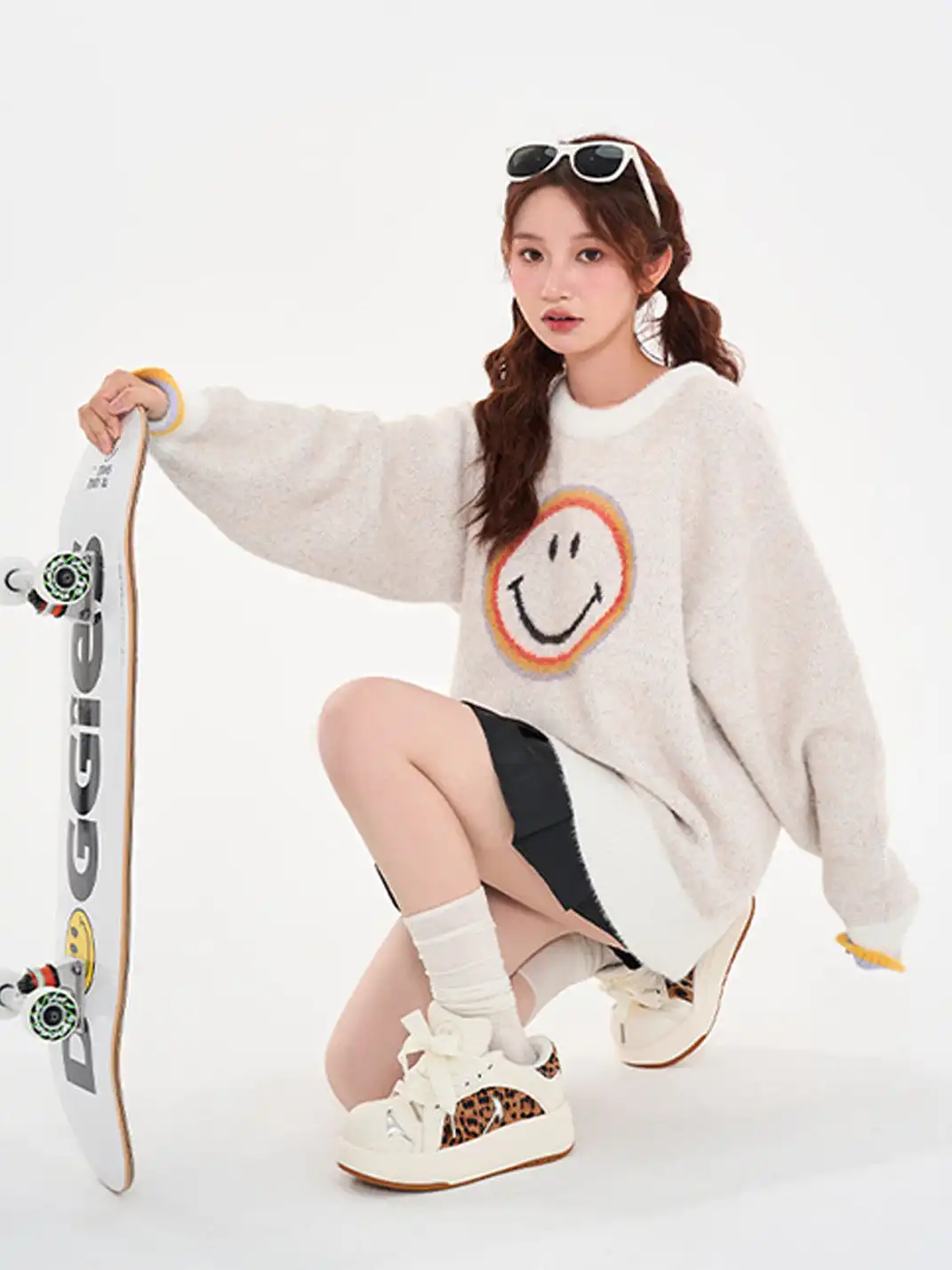 SMILEY丨Leopard Print Patchwork Series-White