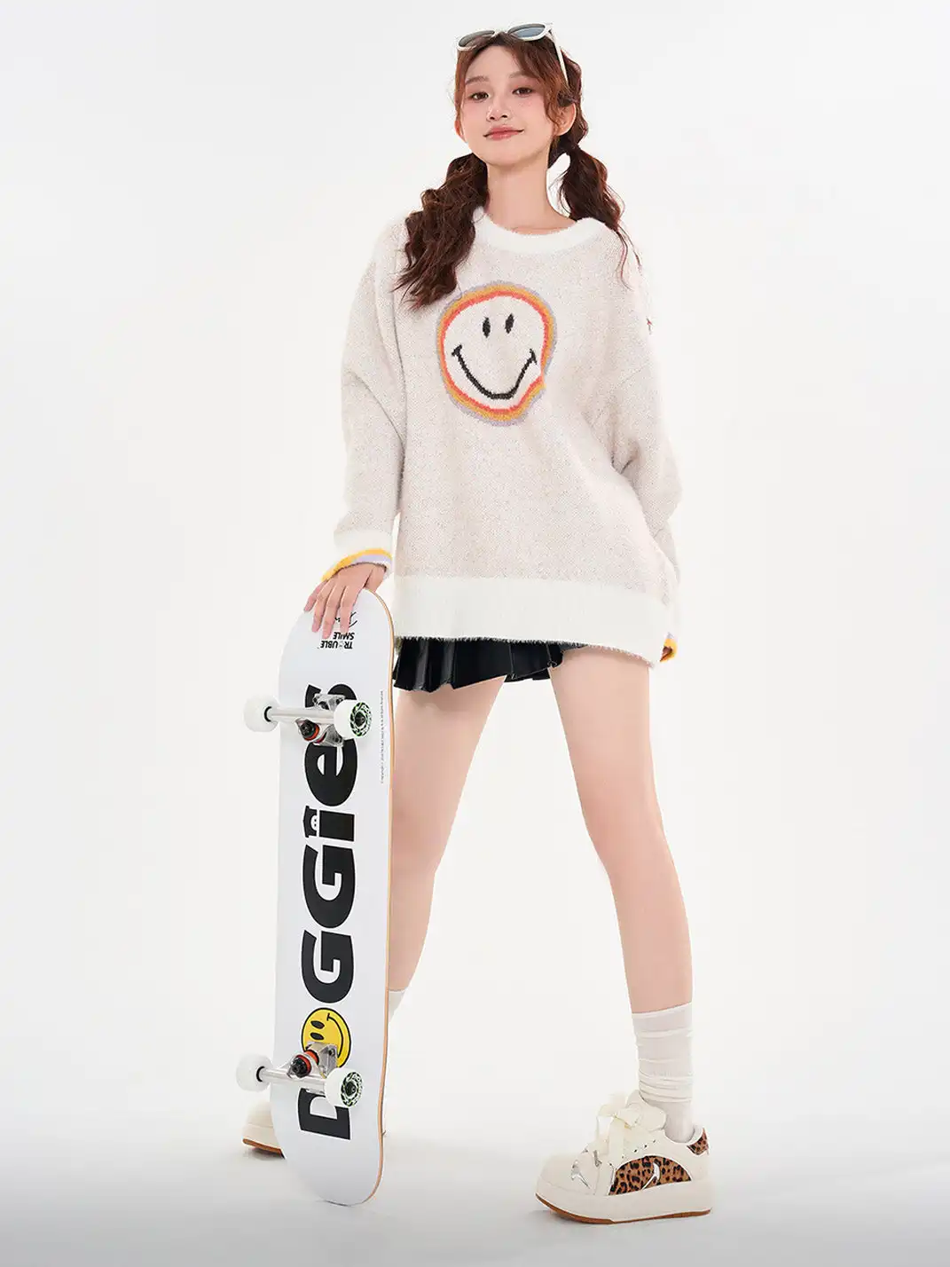 SMILEY丨Leopard Print Patchwork Series-White