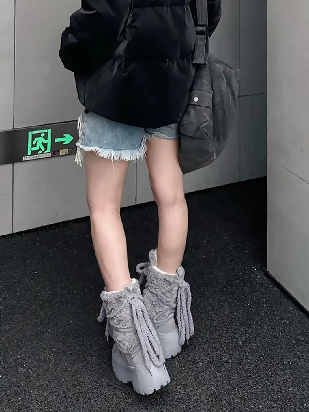 SMILEY丨Tall Snow Boots-Gray